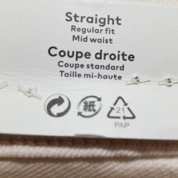 H&M Jean NWT Cream 4 Straight Mid Denim Casual - Picture 7 of 9